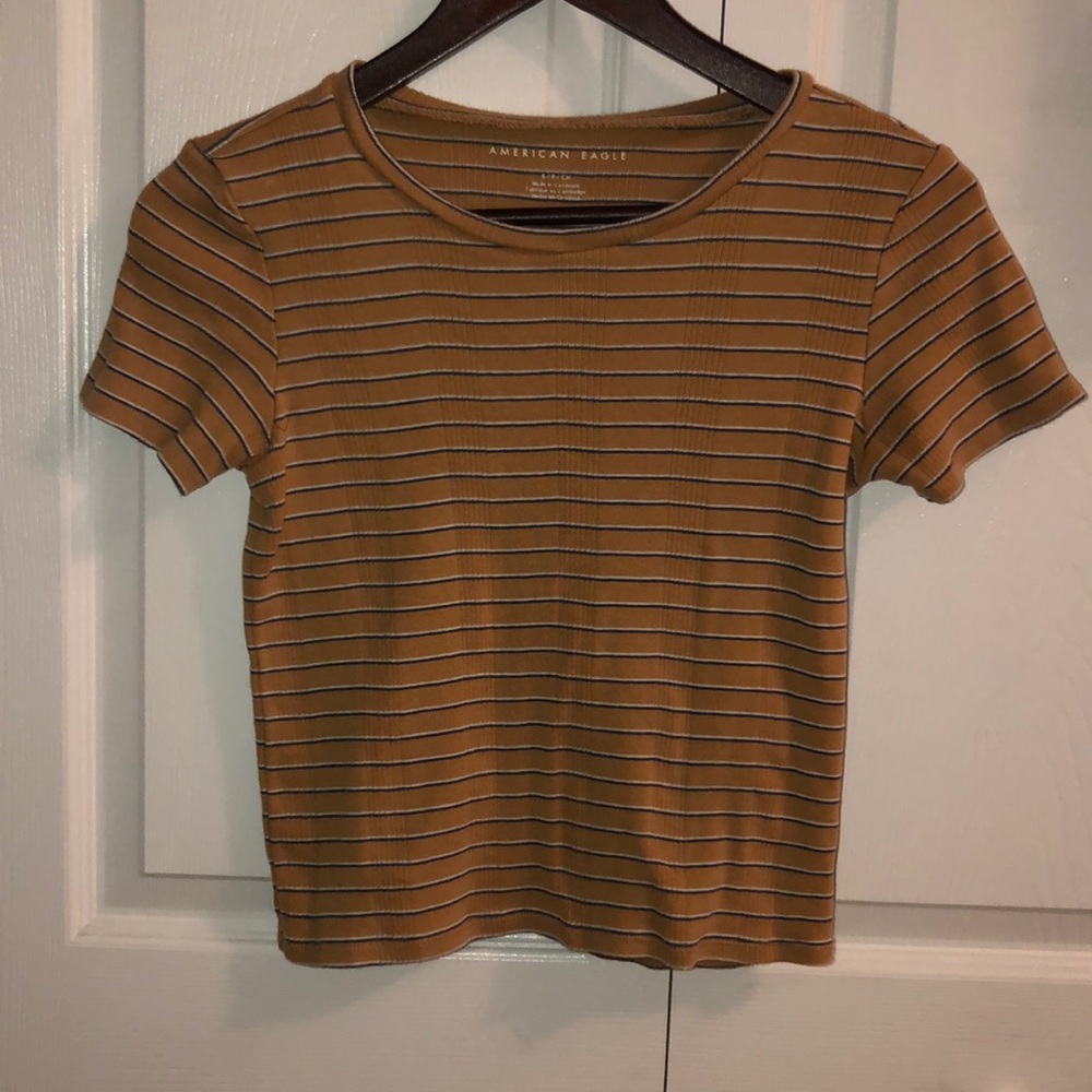 American Eagle orange striped top